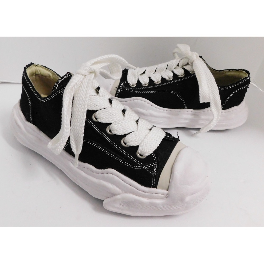 MMY Black White Lace Up Leather Men's Comfort Breathable Casual Sneakers sz 39